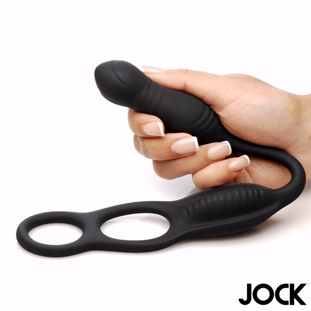 Jock Hyper Thrusting and Vibrating Anal Plug with Cock Ring