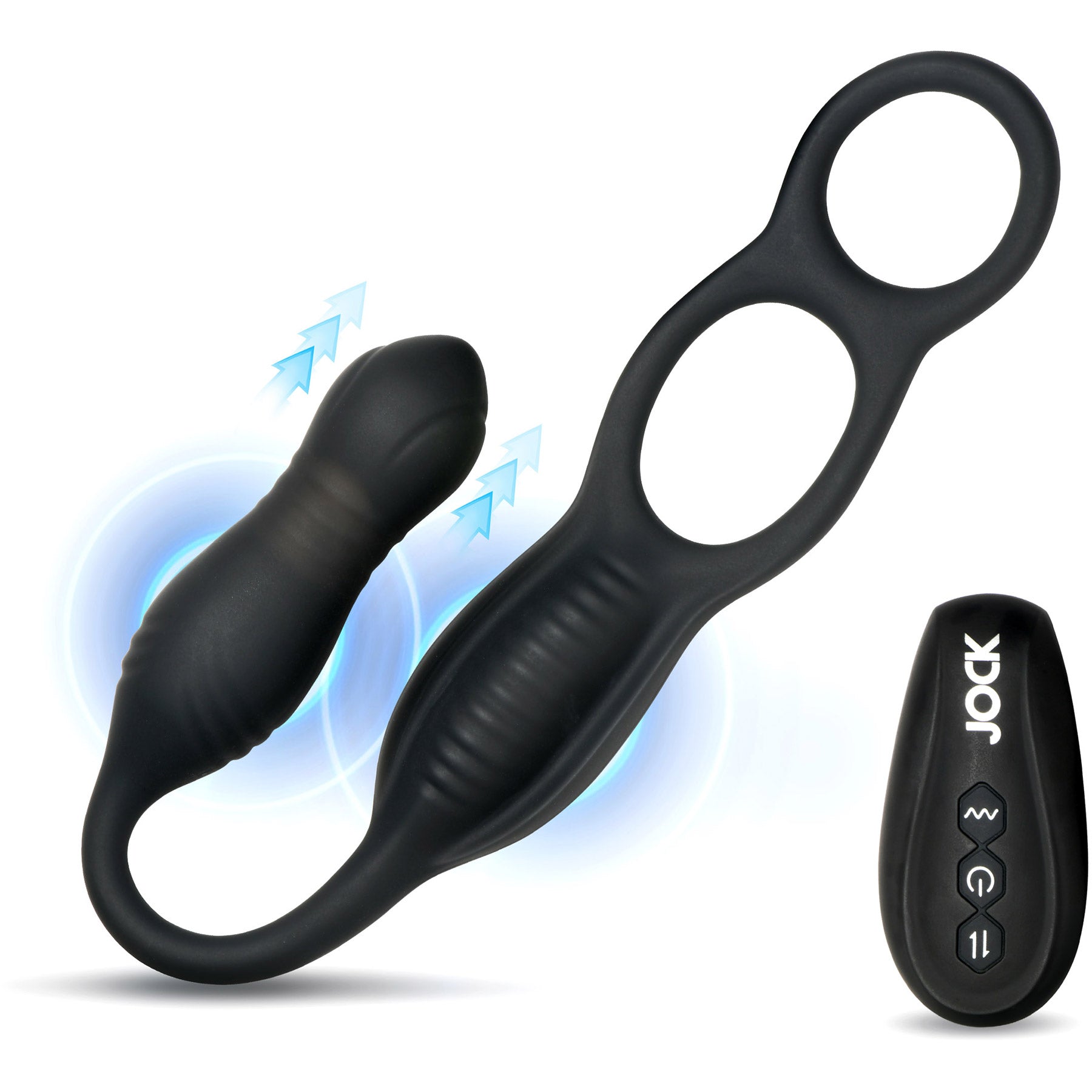 Jock Hyper Thrusting and Vibrating Anal Plug with Cock Ring