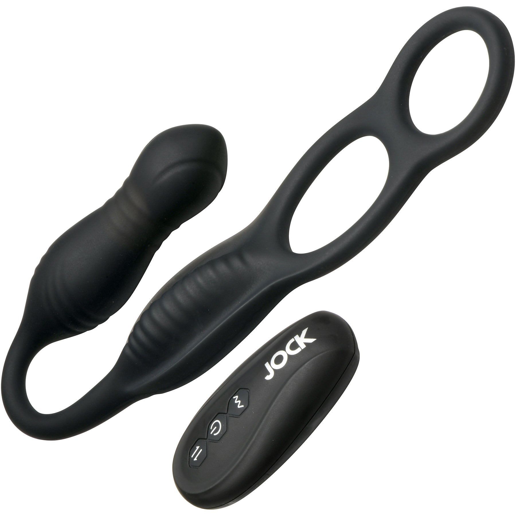 Jock Hyper Thrusting and Vibrating Anal Plug with Cock Ring