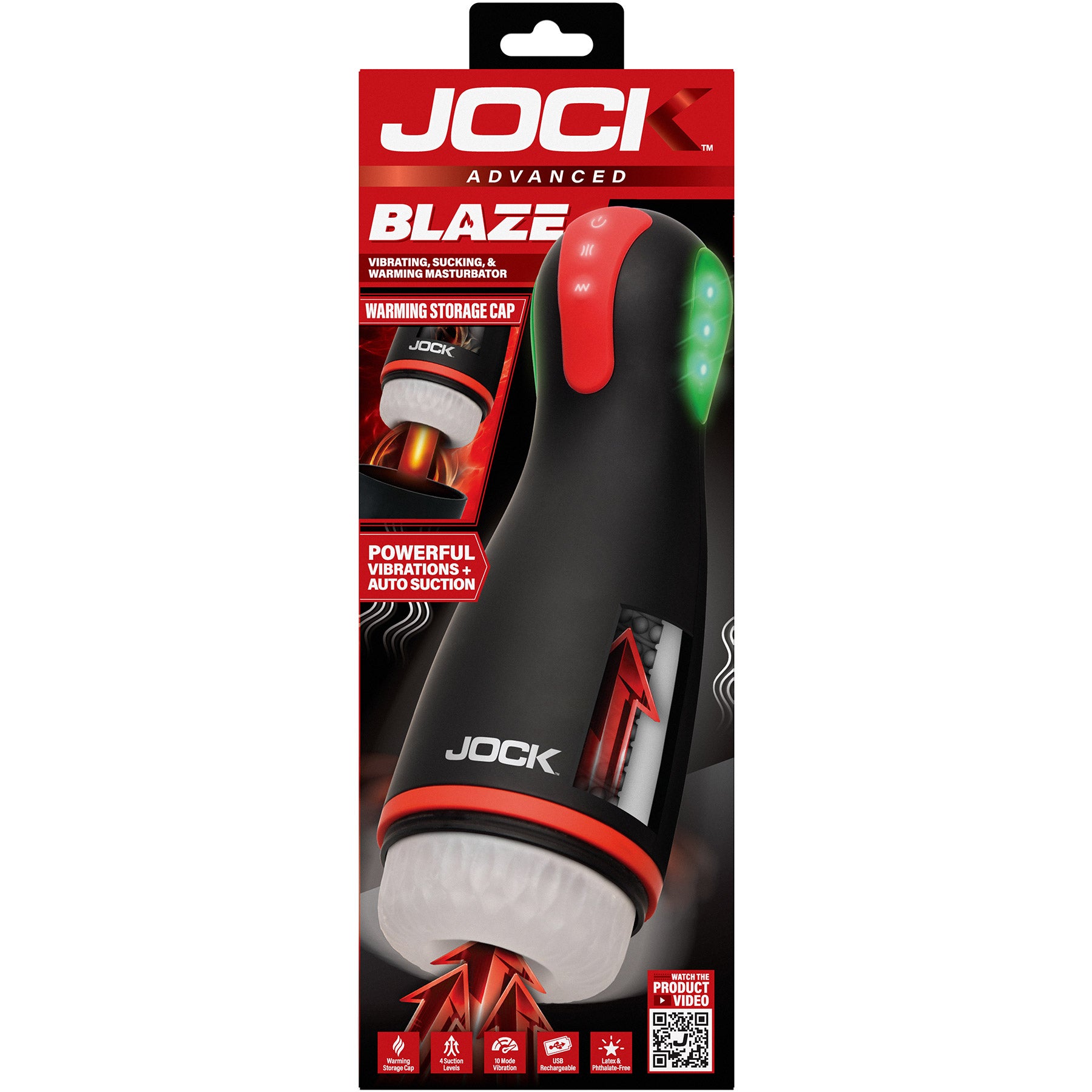 Jock Blaze Vibrating, Sucking, and Warming Rechargeable Masturbator