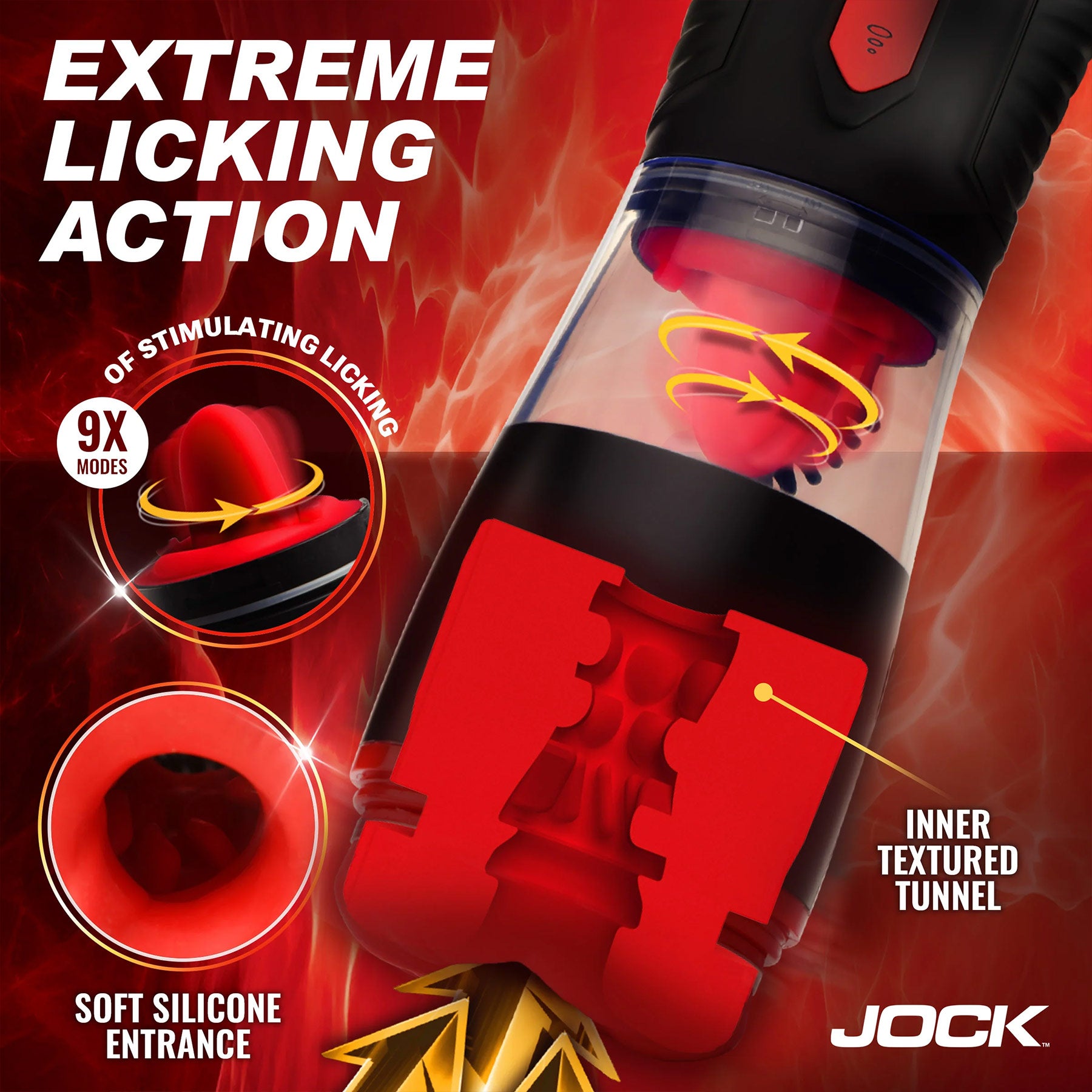 Jock Blow Job Sucking Licking and Vibrating Rechargeable Masturbator