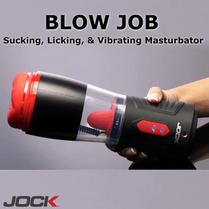Jock Blow Job Sucking Licking and Vibrating Rechargeable Masturbator