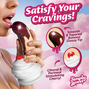Simply Sweet Chocolate Dipped Banana Split Premium 7.4" Silicone Dildo With Suction Cup Base