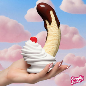 Simply Sweet Chocolate Dipped Banana Split Premium 7.4" Silicone Dildo With Suction Cup Base