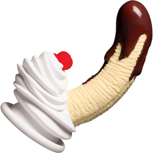 Simply Sweet Chocolate Dipped Banana Split Premium 7.4" Silicone Dildo With Suction Cup Base