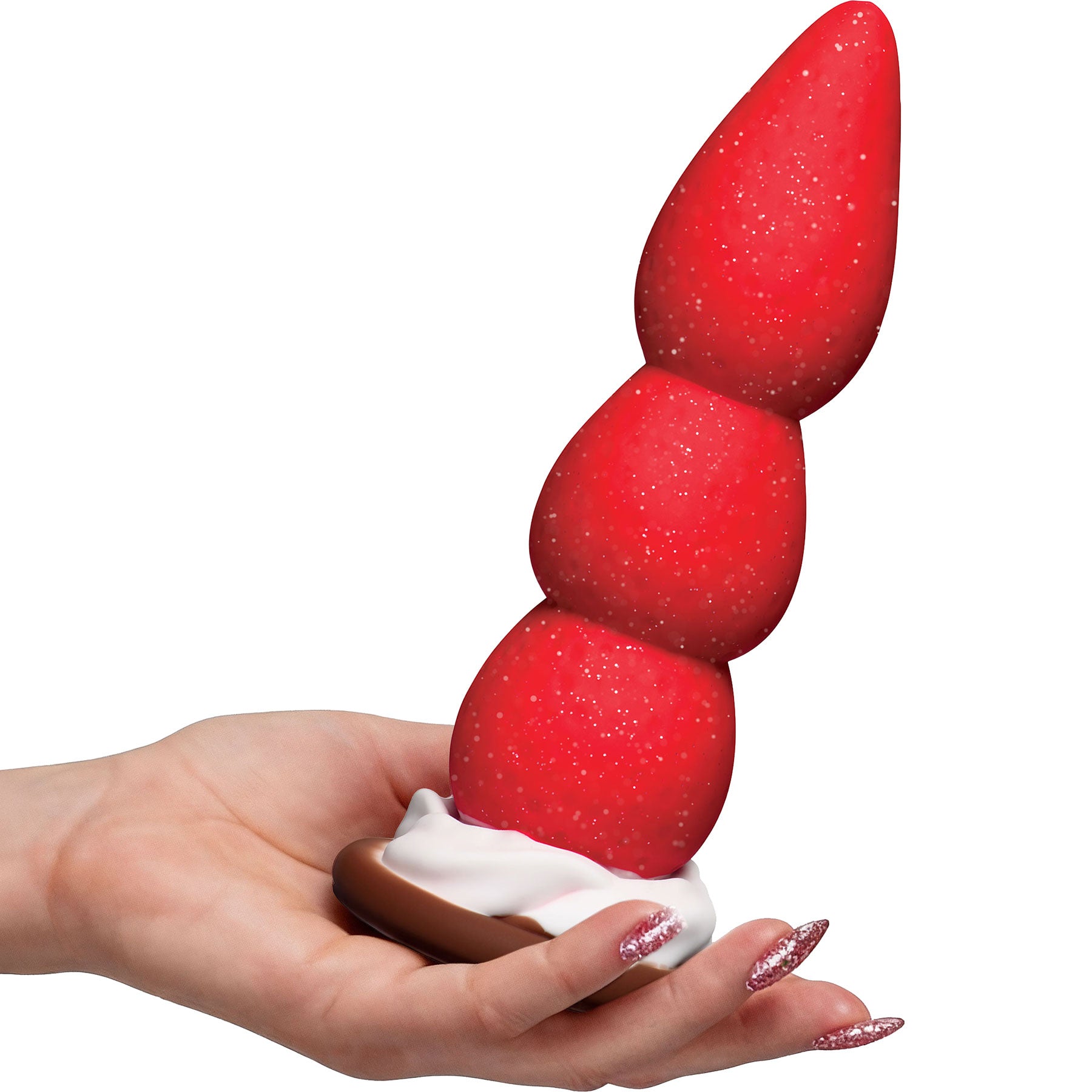 Strawberry Sweet Cream Premium 7.8" Silicone Dildo With Suction Cup Base
