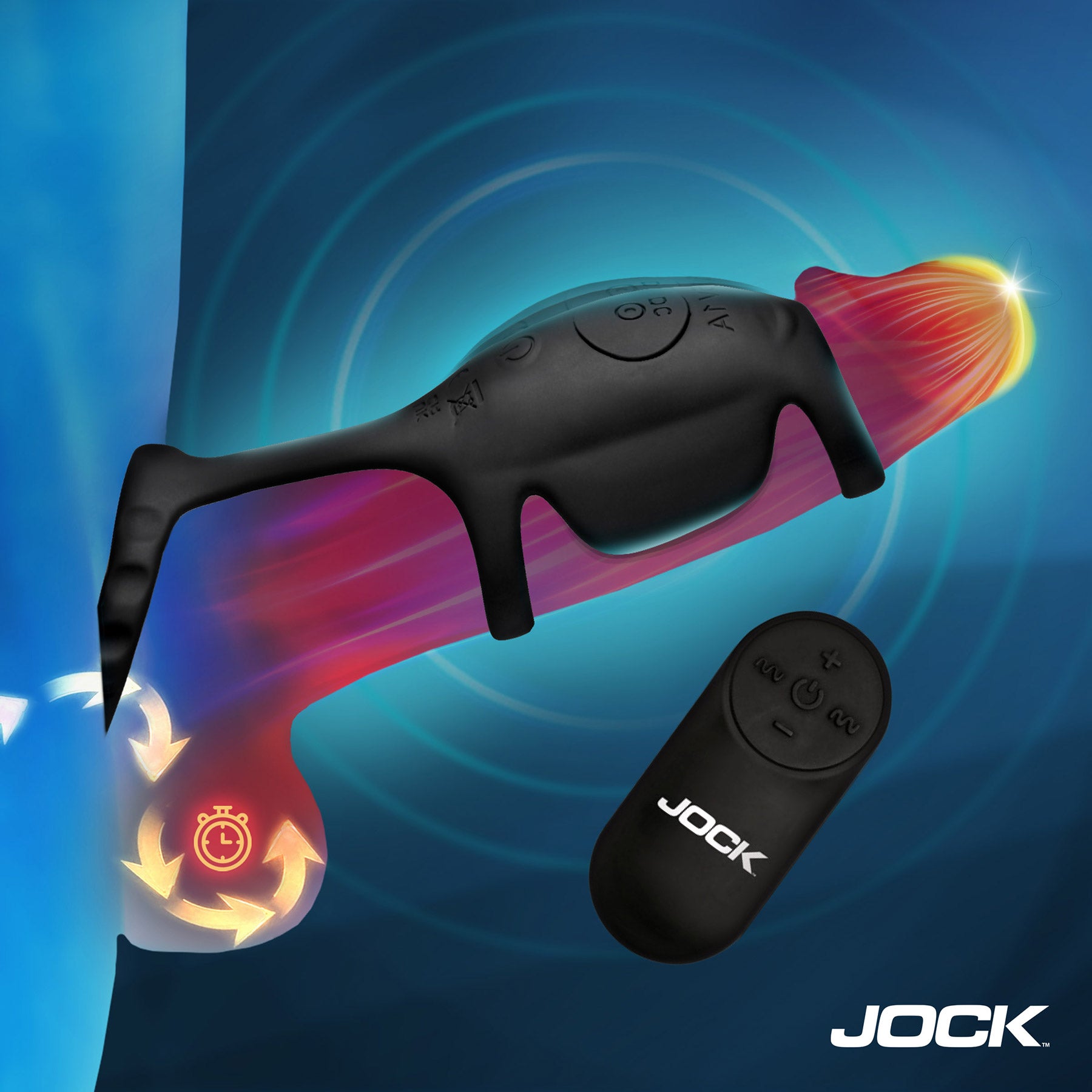 Jock Blitz Vibrating Penis Sleeve Cock Ring with Remote Control