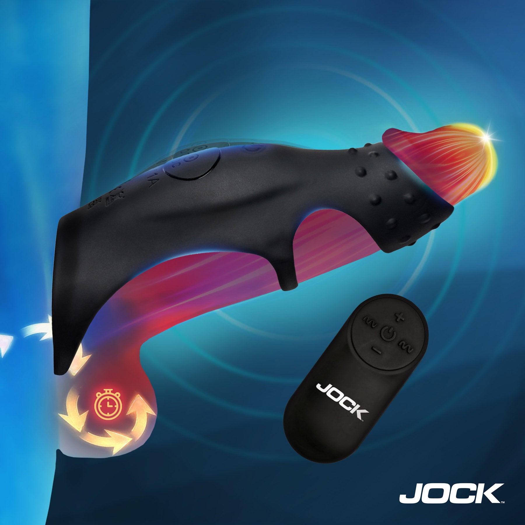 Jock Rush Vibrating Penis Sleeve Rechargeable Cock Ring with Remote