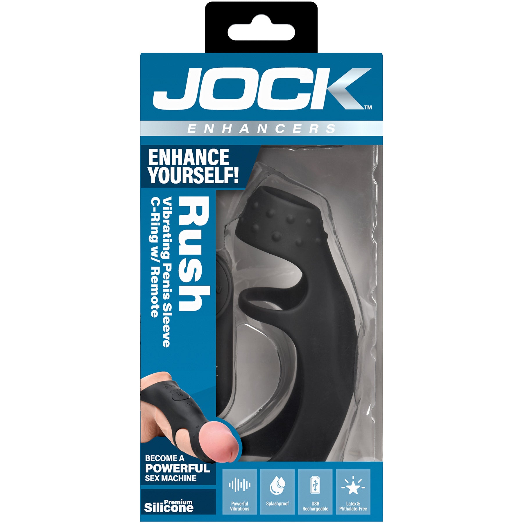 Jock Rush Vibrating Penis Sleeve Rechargeable Cock Ring with Remote