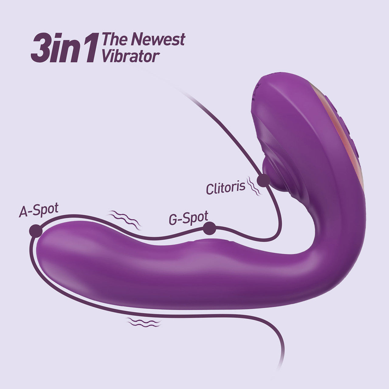 Tracy's Dog Cobra 3-In-1 Silicone A-Spot Vibrator With G-Spot Tapping & Clitoral Pulsing - Purple