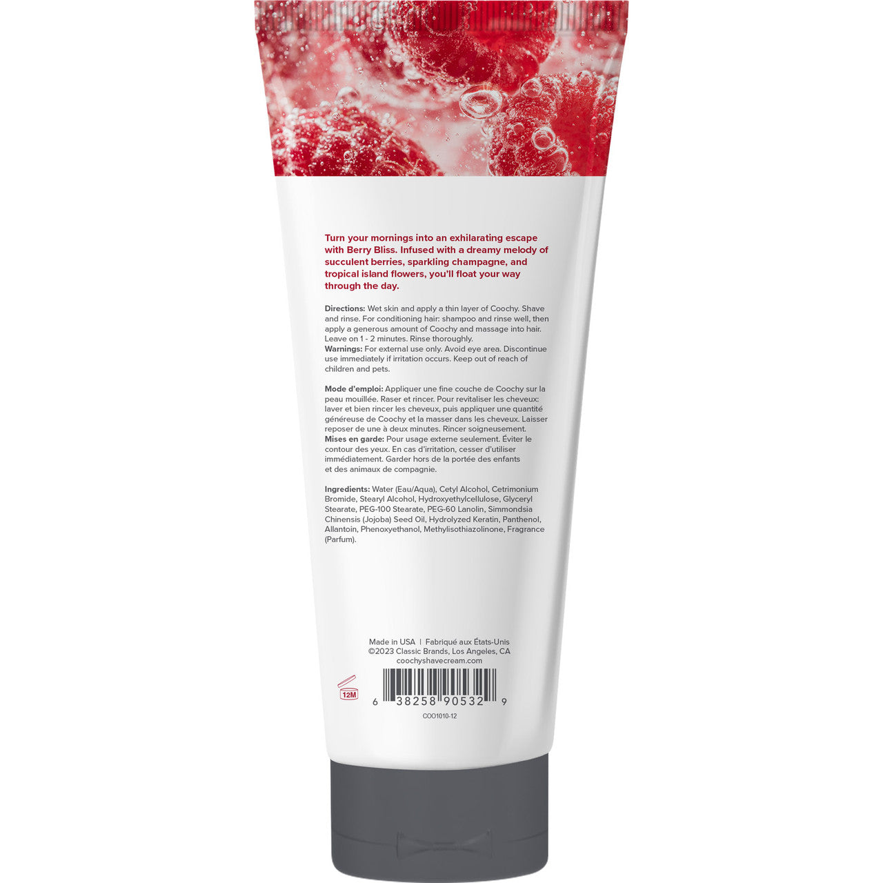 COOCHY Oh So Smooth Shave Cream - Berry Bliss 12.5 oz (370 mL)