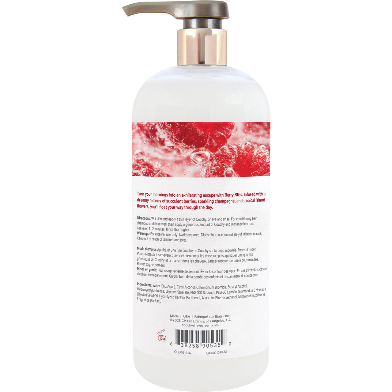 COOCHY Oh So Smooth Shave Cream - Berry Bliss 32 oz (946 mL)