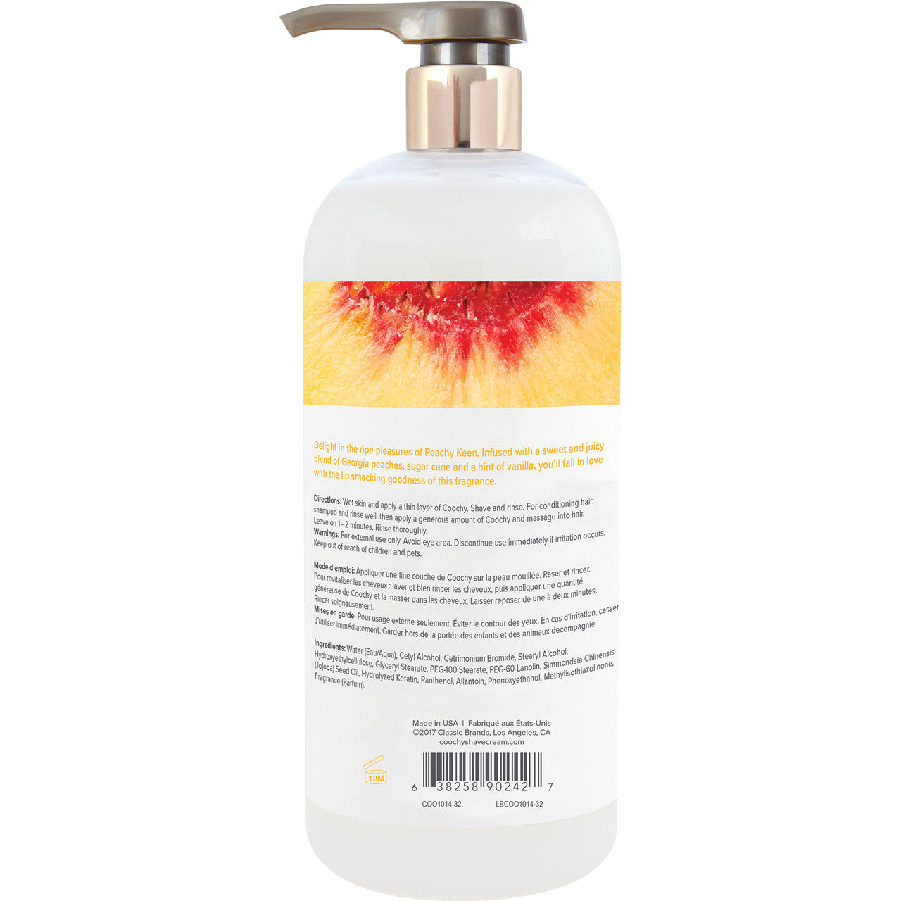 COOCHY Oh So Smooth Shave Cream - Peachy Keen 32 oz (946 mL)