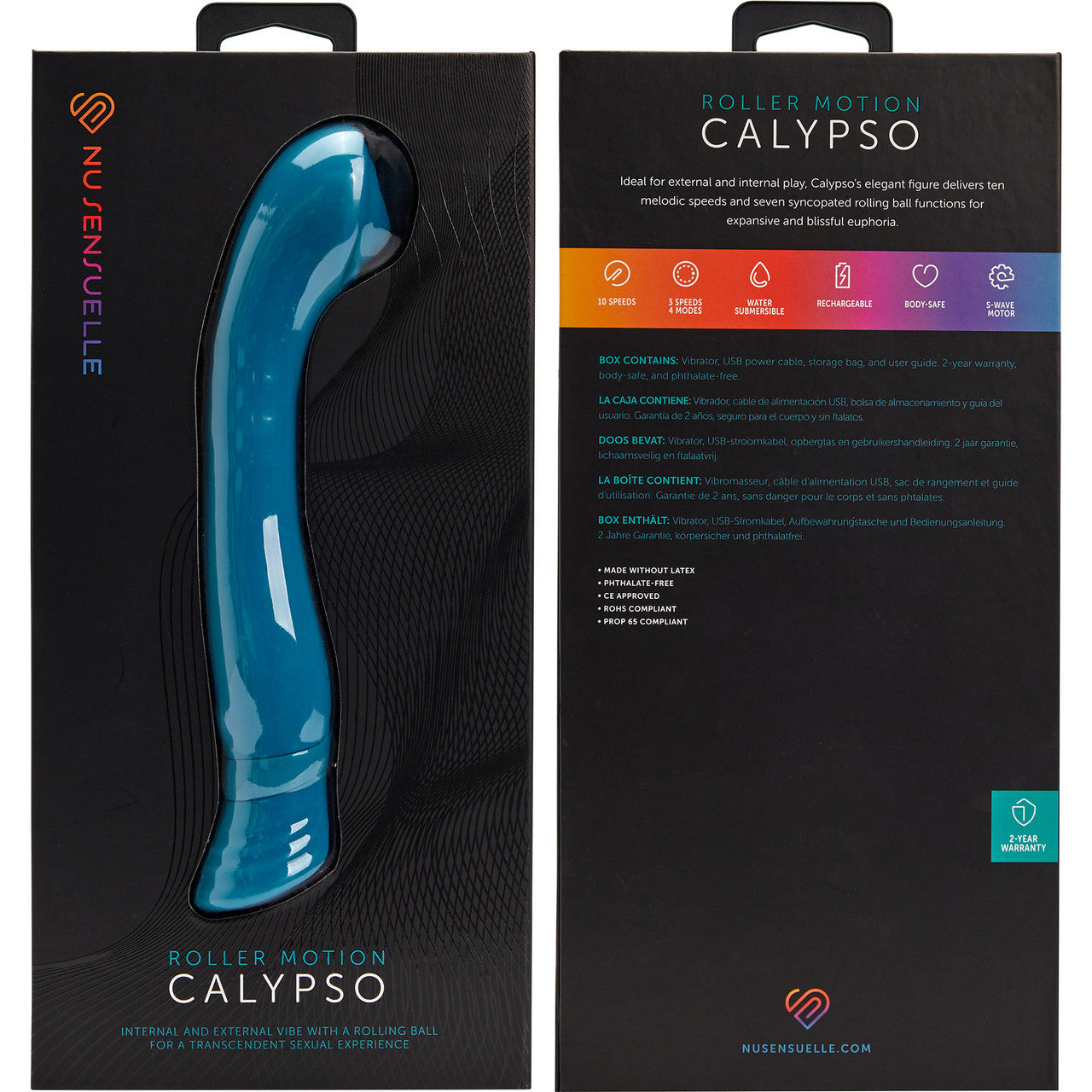 Calypso Roller Motion Silicone Rolling Ball G-Spot Vibrator By Nu Sensuelle - Deep Turquoise