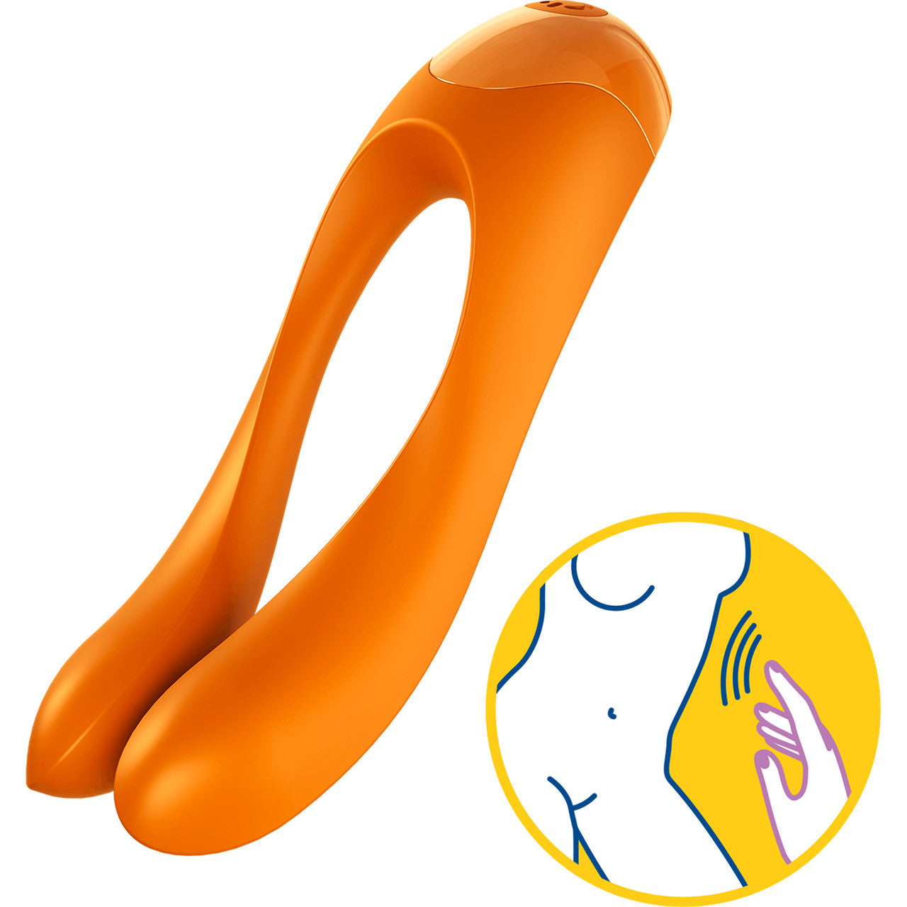 Satisfyer Candy Cane Silicone Rechargeable Mini Vibrator - Orange