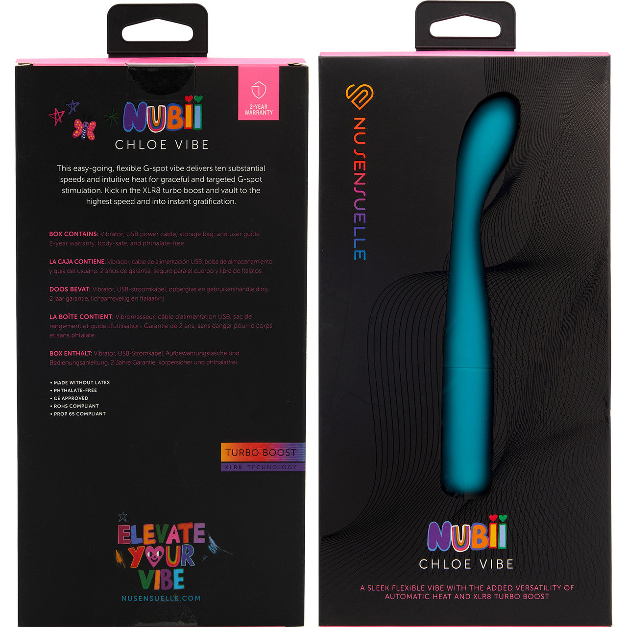 Nubii Chloe Rechargeable Silicone Flexible & Warming G-Spot Vibrator By Nu Sensuelle - Blue