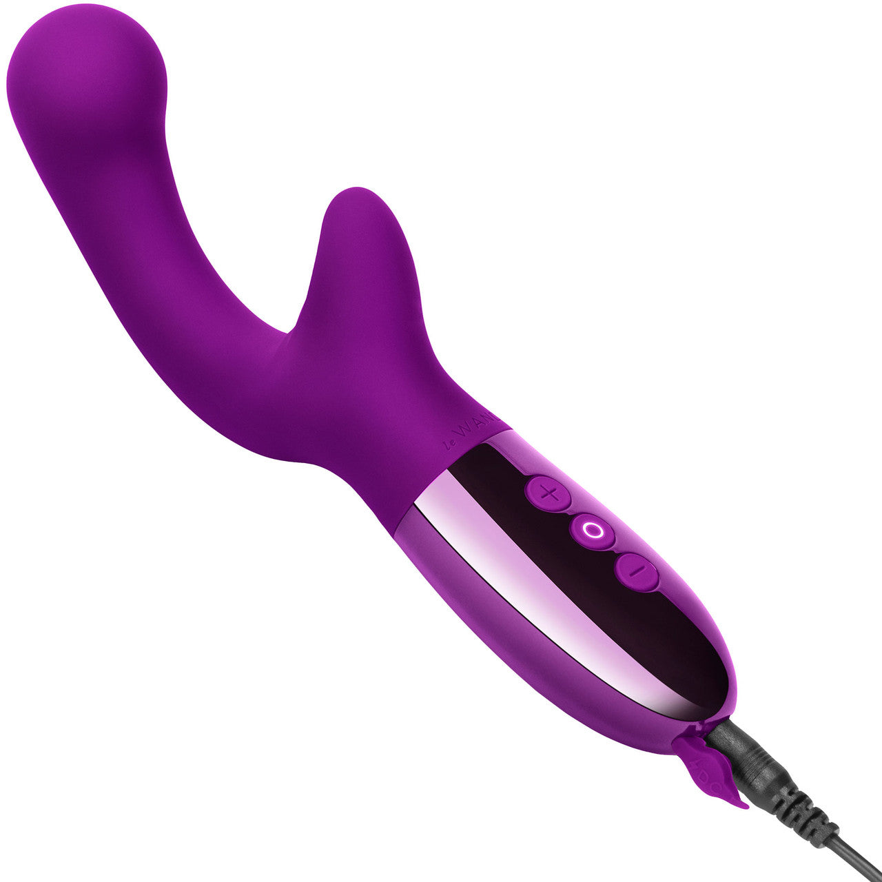 Le Wand XO Waterproof Rechargeable Silicone Dual Stimulation Vibrator - Dark Cherry