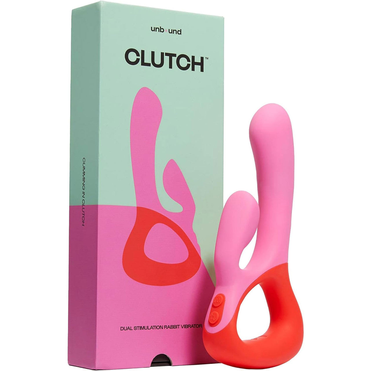 Unbound Clutch Rechargeable Waterproof Silicone Dual Stimulation Vibrator - Poppy & Cerise