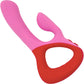 Unbound Clutch Rechargeable Waterproof Silicone Dual Stimulation Vibrator - Poppy & Cerise