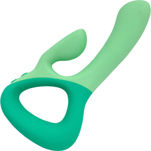 Unbound Clutch Rechargeable Waterproof Silicone Dual Stimulation Vibrator - Mint & Sea