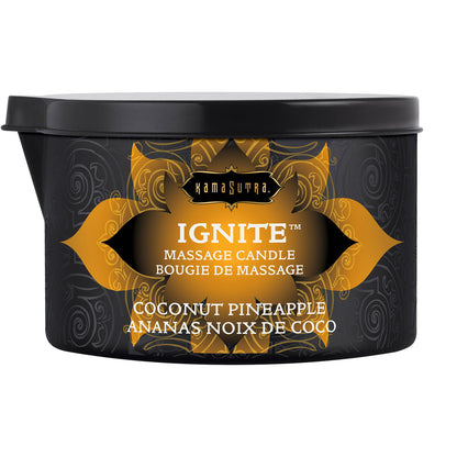 Kama Sutra Ignite Massage Oil Candle - Coconut Pineapple - 6 oz