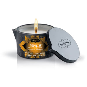 Kama Sutra Ignite Massage Oil Candle - Coconut Pineapple - 6 oz