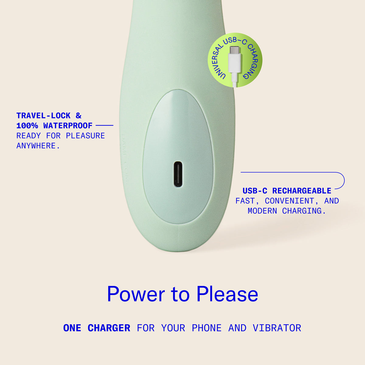 Dame COM Silicone Waterproof Rechargeable Wand Vibrator