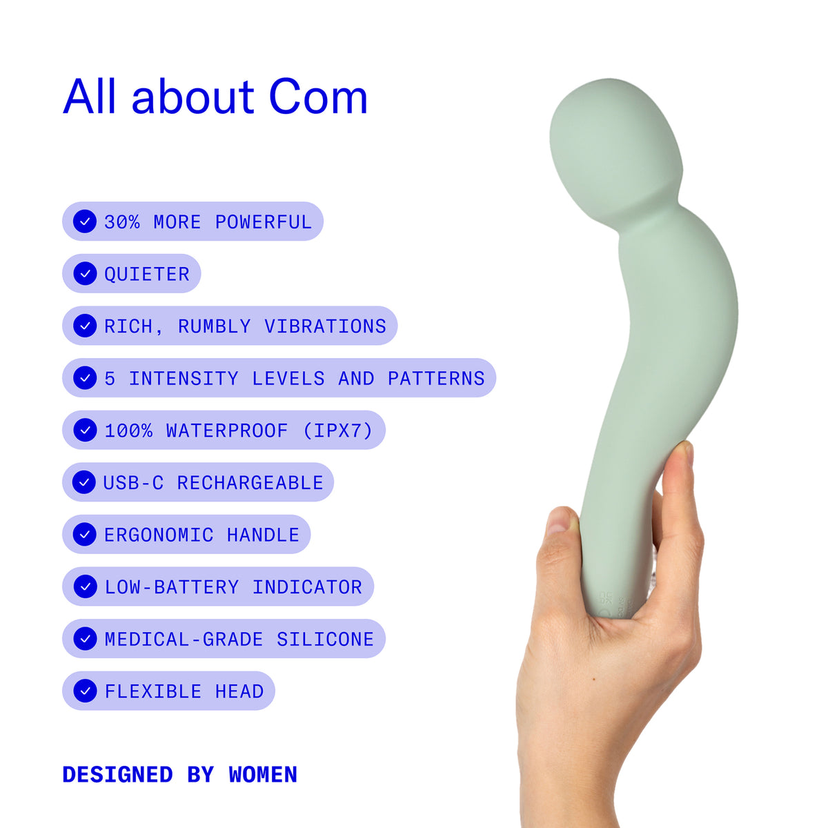 Dame COM Silicone Waterproof Rechargeable Wand Vibrator