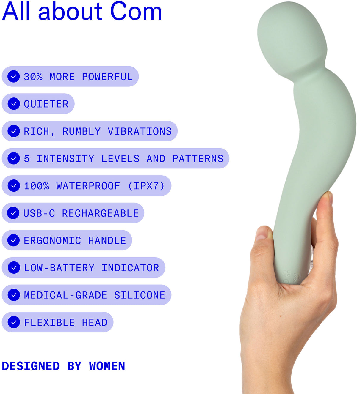 Dame COM Silicone Waterproof Rechargeable Wand Vibrator