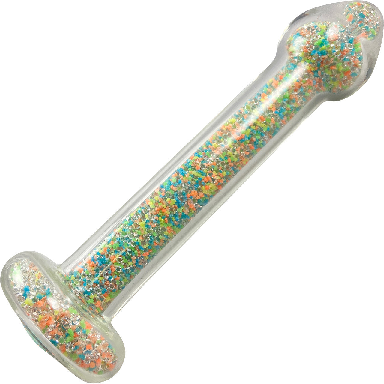 Sparkle Glow Glass Dildo With Aurora Borealis Crystal Base By Crystal Delights - Tooti Fruiti