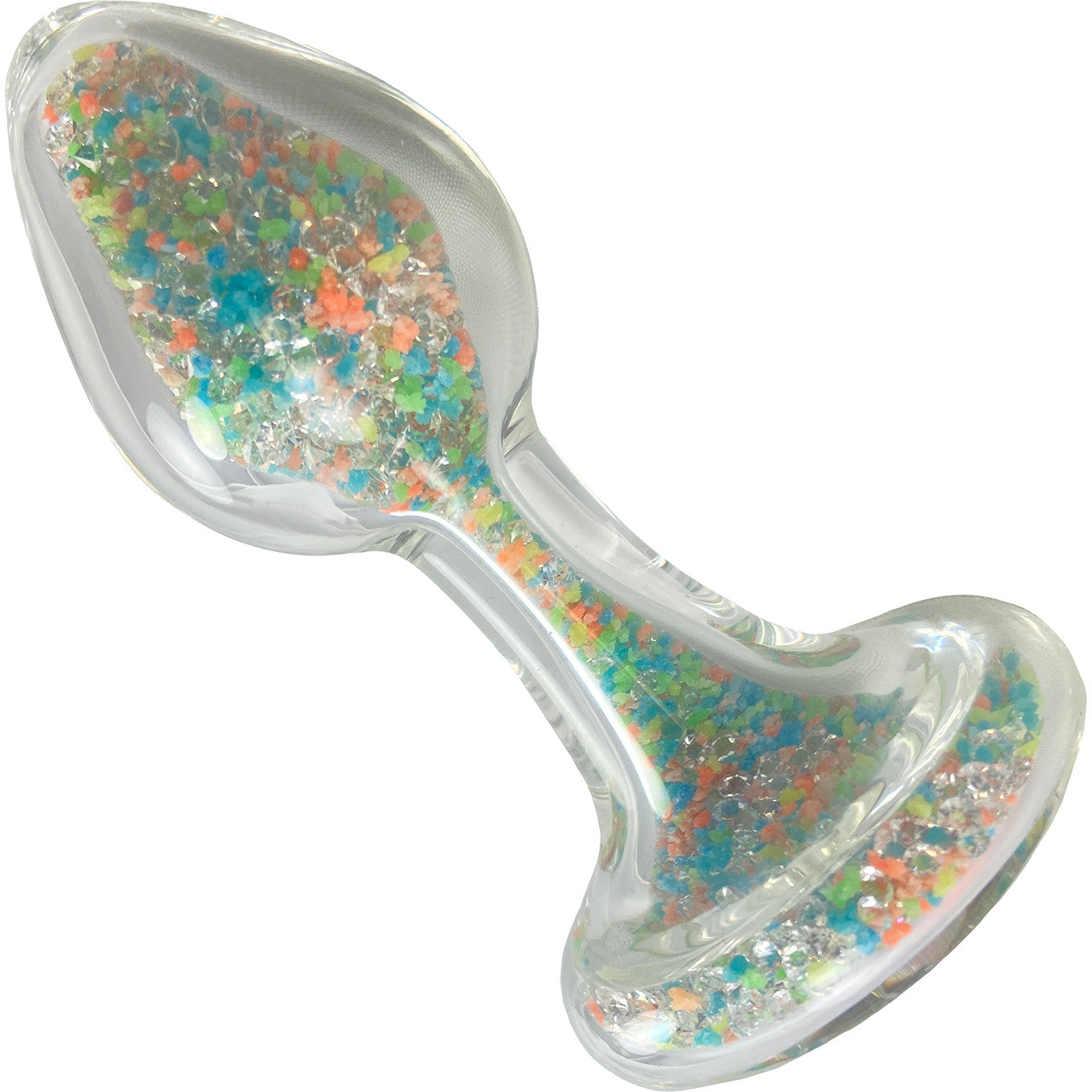 Sparkle Glow Glass Butt Plug With Aurora Borealis Crystal Base By Crystal Delights - Tooti Fruiti