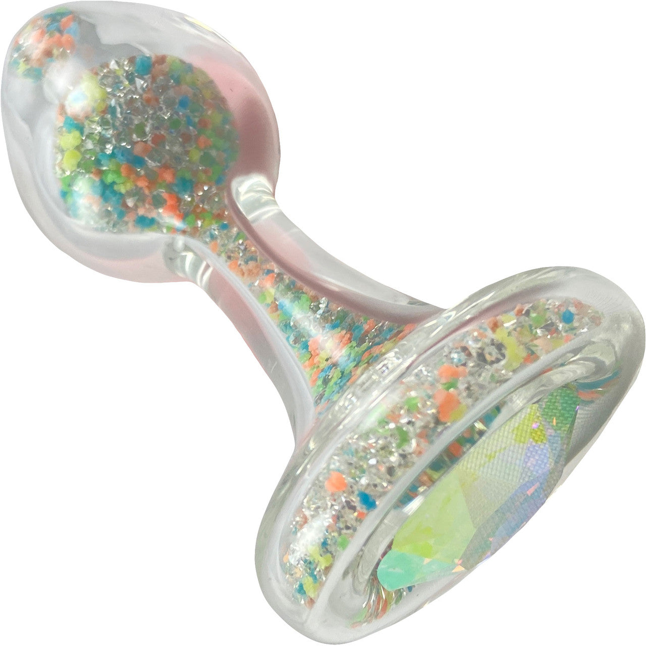 Sparkle Glow Glass Butt Plug With Aurora Borealis Crystal Base By Crystal Delights - Tooti Fruiti