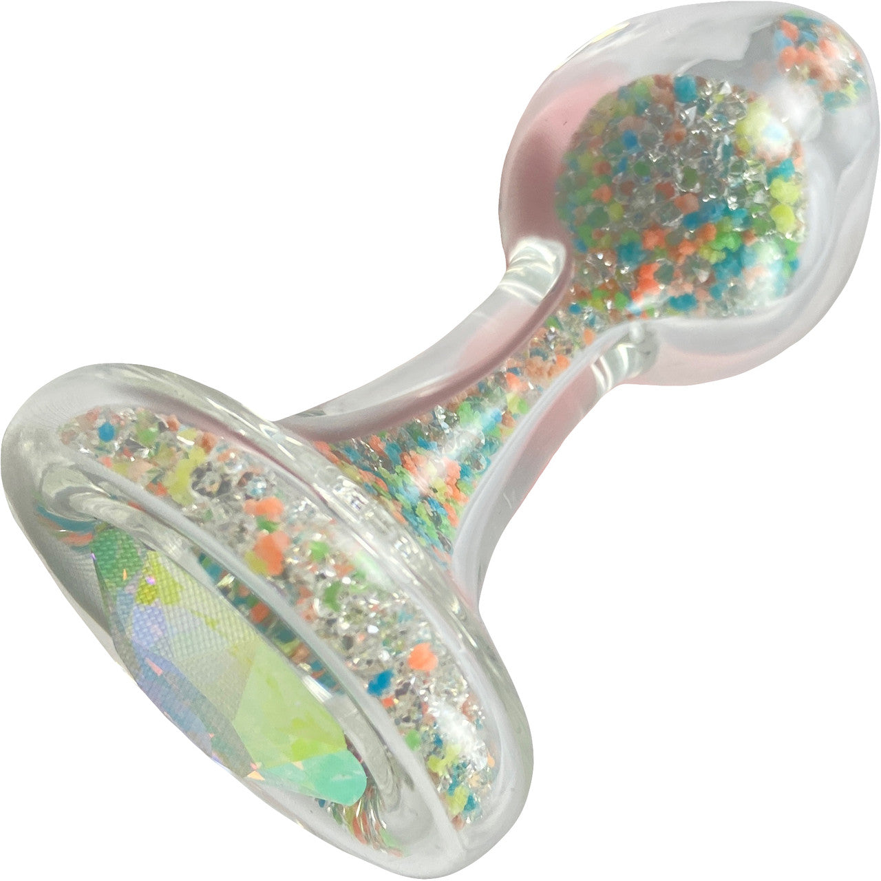 Sparkle Glow Glass Butt Plug With Aurora Borealis Crystal Base By Crystal Delights - Tooti Fruiti