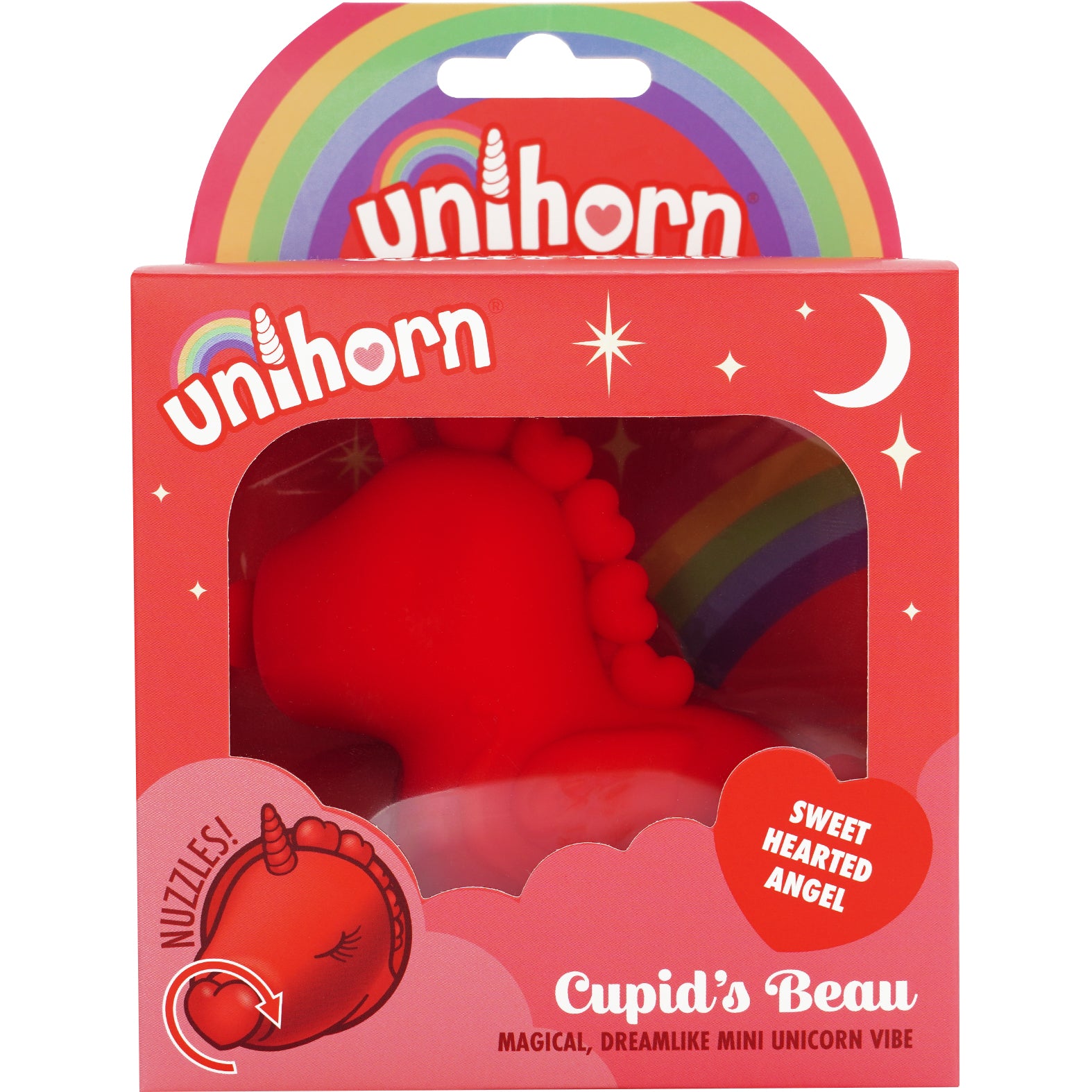 Unihorn Cupid's Beau The Nuzzling Nose Swirling Silicone Clitoral Vibrator - Red