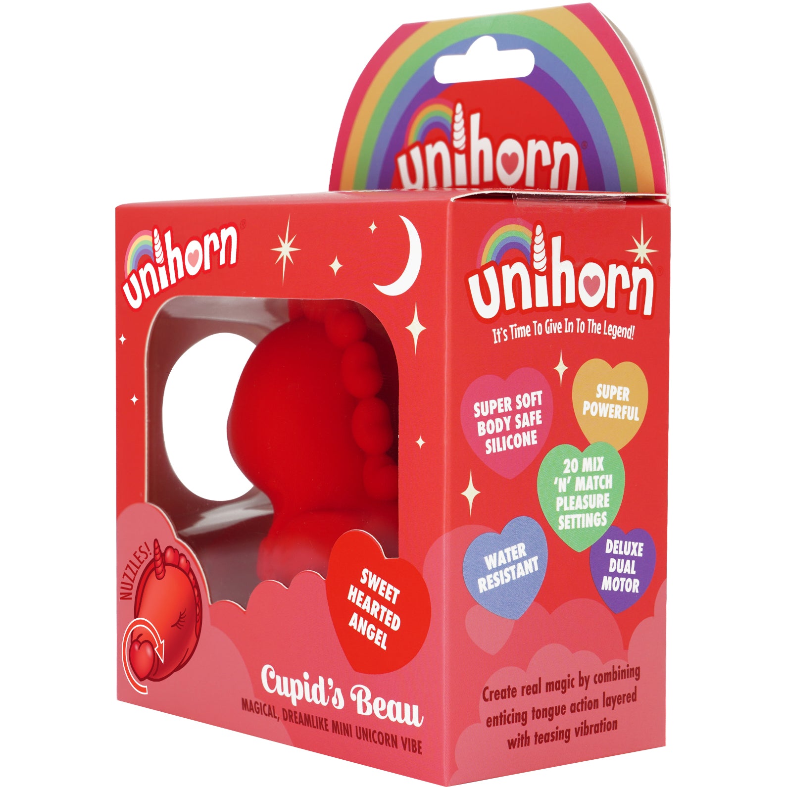 Unihorn Cupid's Beau The Nuzzling Nose Swirling Silicone Clitoral Vibrator - Red