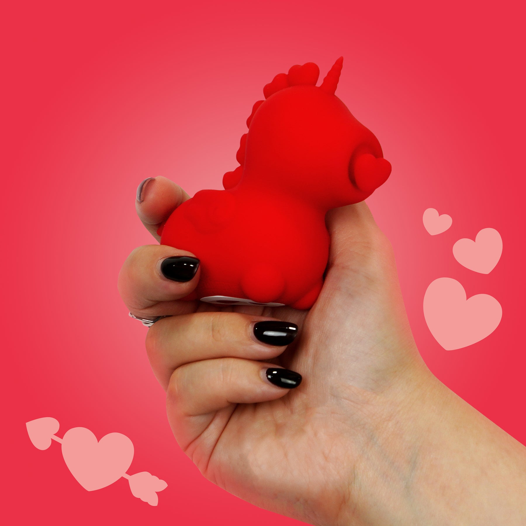 Unihorn Cupid's Beau The Nuzzling Nose Swirling Silicone Clitoral Vibrator - Red