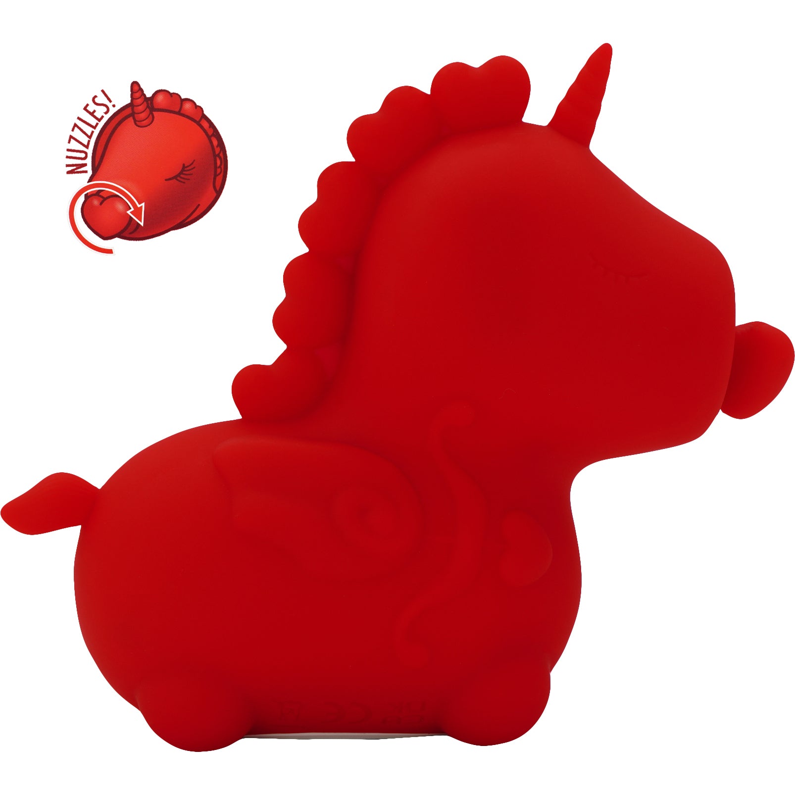 Unihorn Cupid's Beau The Nuzzling Nose Swirling Silicone Clitoral Vibrator - Red