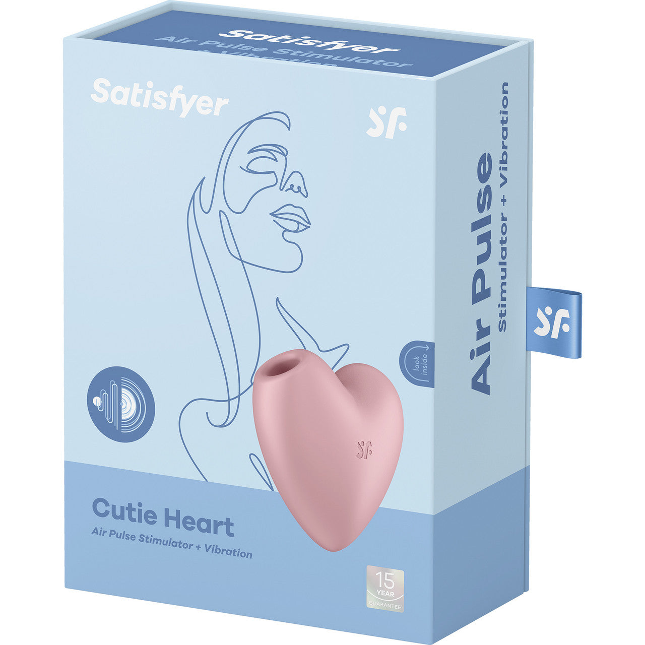 Satisfyer Cutie Heart Pressure Wave Rechargeable Waterproof Clitoral Stimulator - Pink