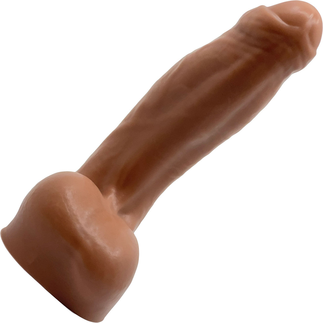 BIG Daddy Dakota Uncut XL 9" Platinum Silicone Realistic Dildo With Balls By Dee's Big Daddies - Caramel