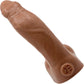 BIG Daddy Dakota Uncut XXL 10" Platinum Silicone Realistic Dildo With Balls By Dee's Big Daddies - Caramel