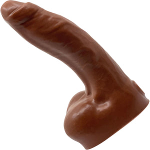 BIG Daddy Dakota Uncut XXL 10" Platinum Silicone Realistic Dildo With Balls By Dee's Big Daddies - Chocolate