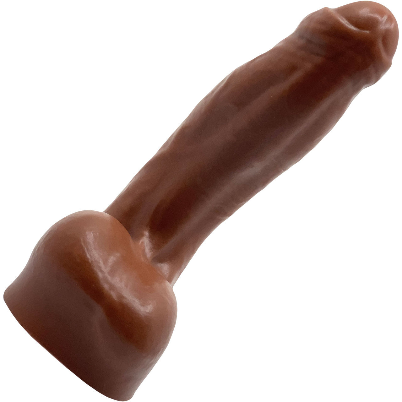 BIG Daddy Dakota Uncut XL 9" Platinum Silicone Realistic Dildo With Balls By Dee's Big Daddies - Chocolate