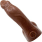 BIG Daddy Dakota Uncut XXL 10" Platinum Silicone Realistic Dildo With Balls By Dee's Big Daddies - Chocolate