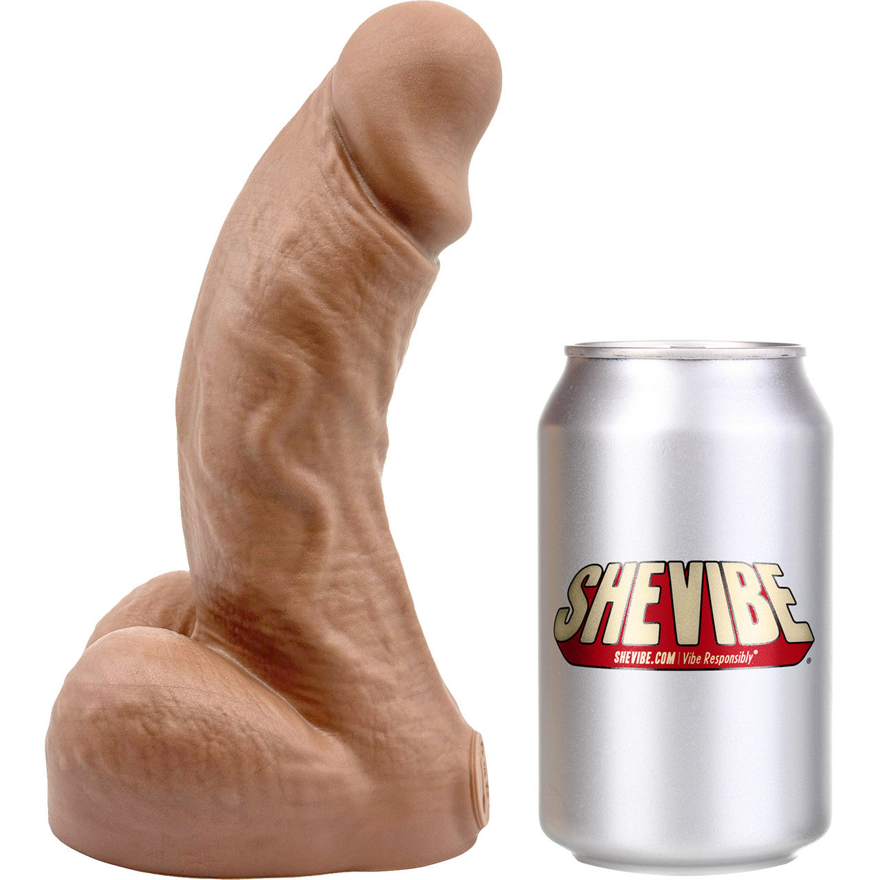 BIG Daddy Dallas Large 8" Platinum Silicone Realistic Dildo By Dee's Big Daddies - Caramel