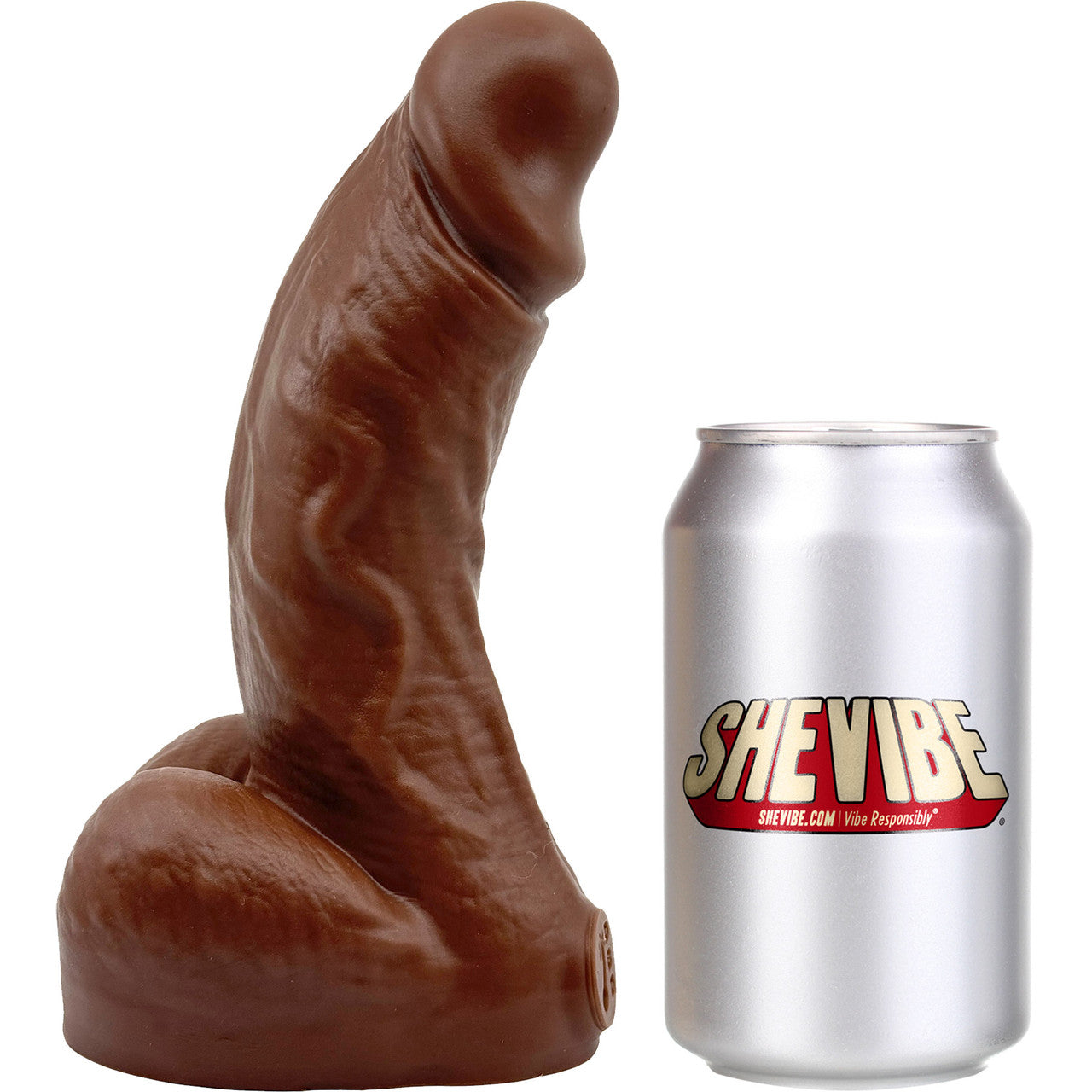 BIG Daddy Dallas Large 8" Platinum Silicone Realistic Dildo By Dee's Big Daddies - Chocolate