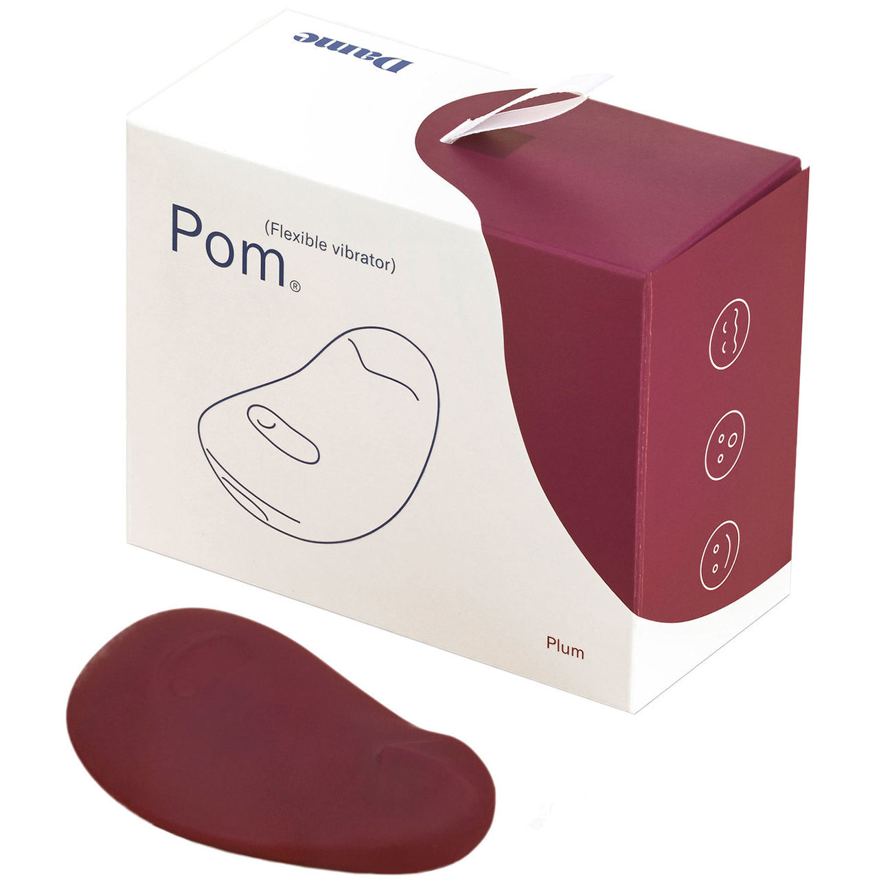 POM Silicone Rechargeable Flexible Waterproof Vibrator by Dame - Plum