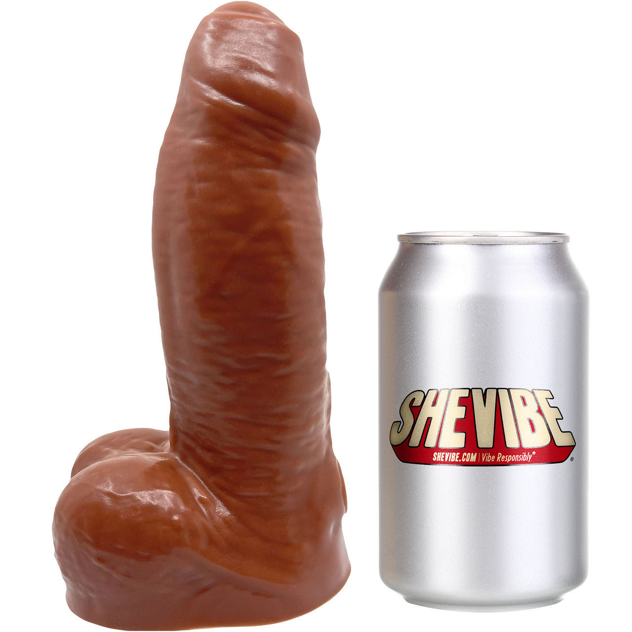 BIG Daddy Danny Uncut XL 8" Platinum Silicone Realistic Dildo With Balls By Dee's Big Daddies - Chocolate