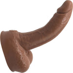 BIG Daddy Dante Large 8" Platinum Silicone Realistic Dildo With Balls By Dee's Big Daddies - Caramel