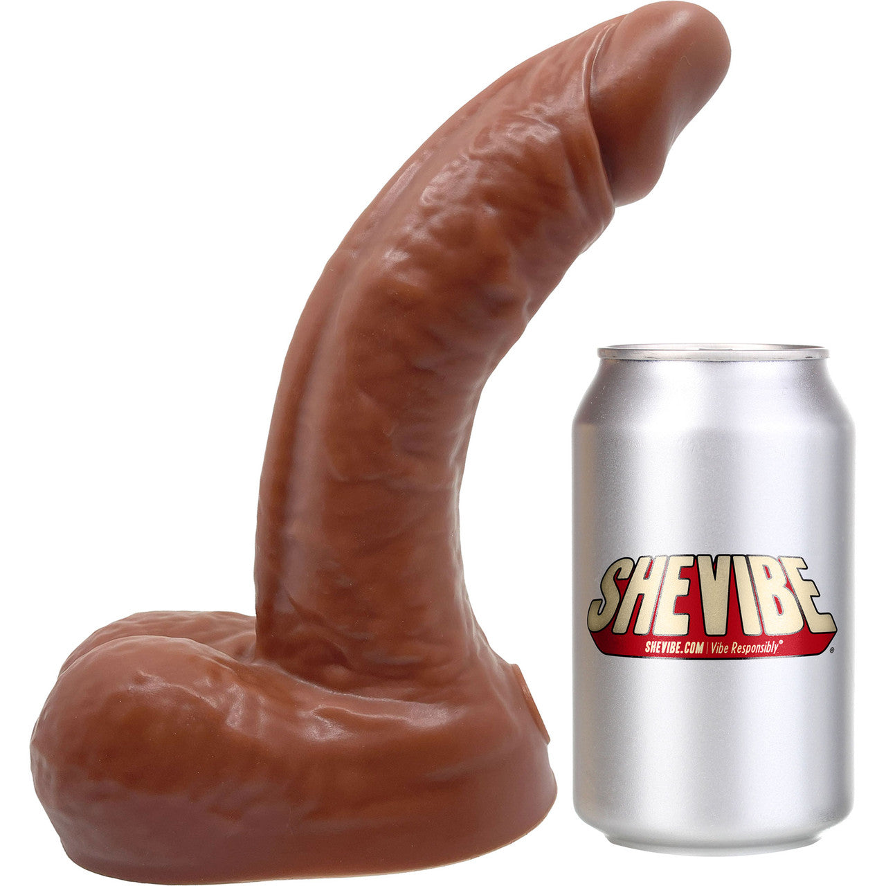 BIG Daddy Dante XL 9.5" Platinum Silicone Realistic Dildo With Balls By Dee's Big Daddies - Chocolate