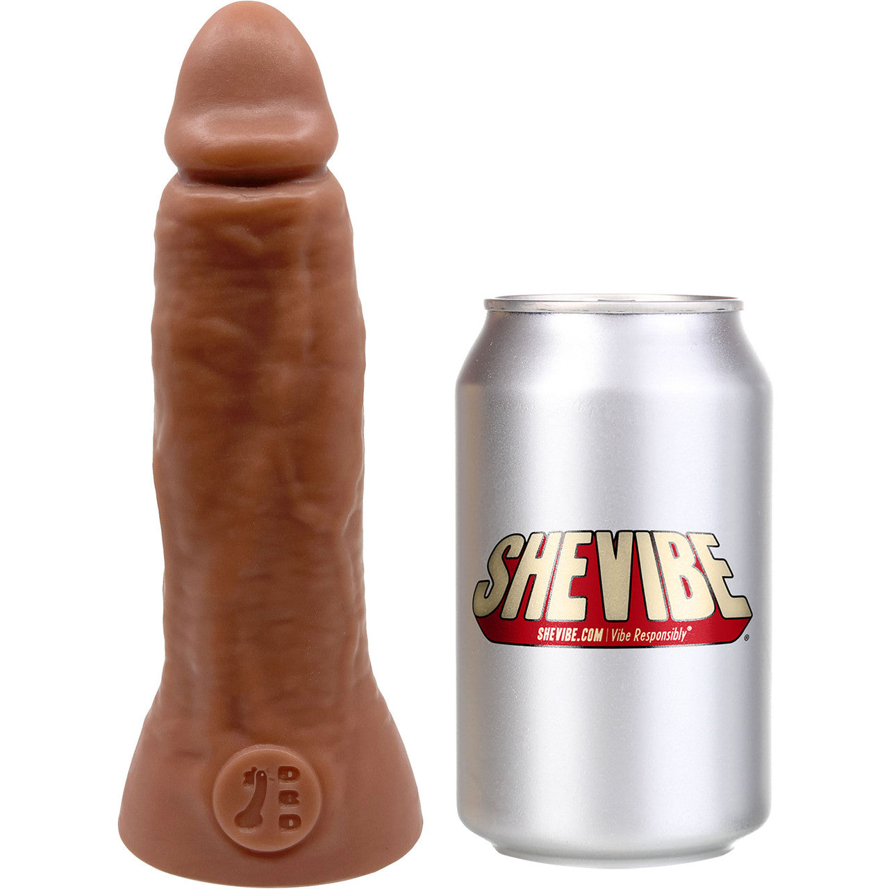 BIG Daddy Darren Large 7.5" Platinum Silicone Realistic Vac-U-Lock Dildo By Dee's Big Daddies - Caramel